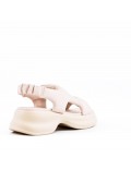 Sandalia de plataforma de piel sintética para mujer
