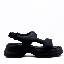 Sandale à plateforme en simili cuir pour femme