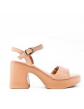 Faux leather heeled sandal