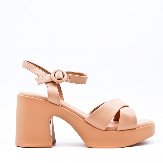 Faux leather heeled sandal