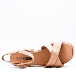 Faux leather heeled sandal