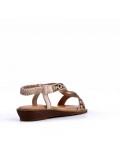 Women flat wedge sandal in faux leather 