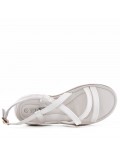 Flat sandals in faux leather for women