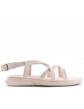 Flat sandals in faux leather for women