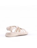 Flat sandals in faux leather for women