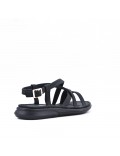 Flat sandals in faux leather for women