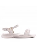 Flat sandals in faux leather for women