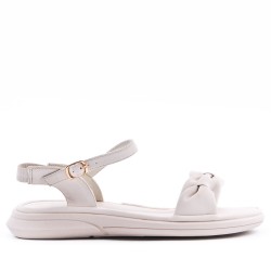 Sandale plat en simili cuir pour femme