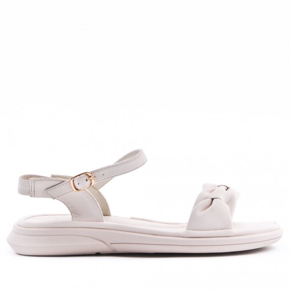 Flat sandals in faux leather for women