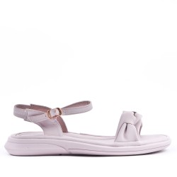 Flat sandals in faux leather for women