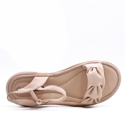 Flat sandals in faux leather for women