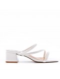 Faux leather heeled sandal