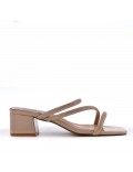 Faux leather heeled sandal