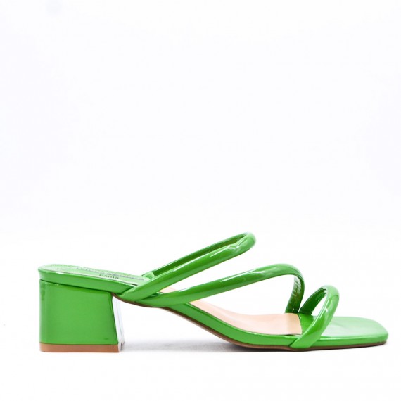 Faux leather heeled sandal