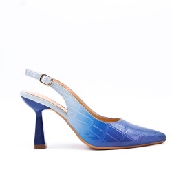 Leatherette pump with heels