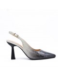 Leatherette pump with heels