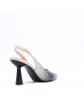 Leatherette pump with heels