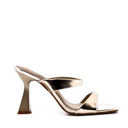 Faux leather heeled sandal