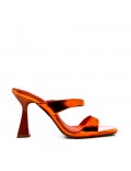 Faux leather heeled sandal