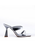 Faux leather heeled sandal