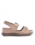 Large Size 38-43 - Wedge comfort sandal in faux leather for women