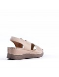 Large Size 38-43 - Wedge comfort sandal in faux leather for women