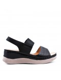 Large Size 38-43 - Wedge comfort sandal in faux leather for women