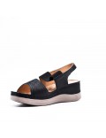 Large Size 38-43 - Wedge comfort sandal in faux leather for women