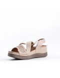 Large Size 38-43 - Wedge comfort sandal in faux leather for women