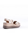 Large Size 38-43 - Wedge comfort sandal in faux leather for women