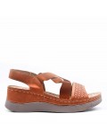 Large Size 38-43 - Wedge comfort sandal in faux leather for women