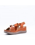 Large Size 38-43 - Wedge comfort sandal in faux leather for women