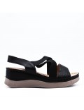 Large Size 38-43 - Wedge comfort sandal in faux leather for women