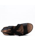 Large Size 38-43 - Wedge comfort sandal in faux leather for women