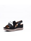 Large Size 38-43 - Wedge comfort sandal in faux leather for women