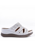 Large Size 38-43 - Wedge comfort sandal in faux leather for women