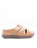 Large Size 38-43 - Wedge comfort sandal in faux leather for women