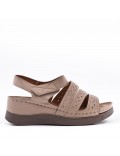 Large Size 38-43 - Wedge comfort sandal in faux leather for women