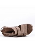 Large Size 38-43 - Wedge comfort sandal in faux leather for women