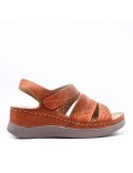 Large Size 38-43 - Wedge comfort sandal in faux leather for women