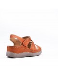 Large Size 38-43 - Wedge comfort sandal in faux leather for women