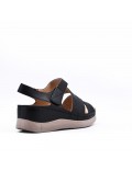 Large Size 38-43 - Wedge comfort sandal in faux leather for women