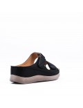 Large Size 38-43 - Wedge comfort sandal in faux leather for women