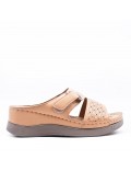 Large Size 38-43 - Wedge comfort sandal in faux leather for women