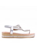 Flat sandals in faux leather for women