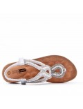 Sandale plat en simili cuir pour femme