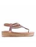 Flat sandals in faux leather for women