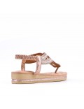 Flat sandals in faux leather for women