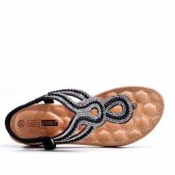 Flat sandals in faux leather for women