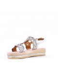 Flat sandals in faux leather for women